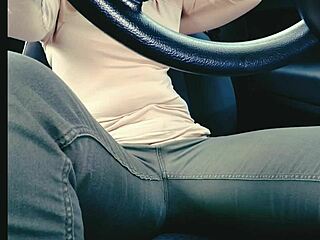 jeans-clad babe wets herself in traffic jam desperation omorashi fail