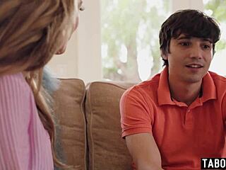 Petite blonde stepmom's tight pussy tempts stepson for taboo monster cock ride?