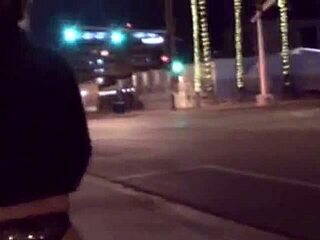 Flashing tits for public BJ Vegas!