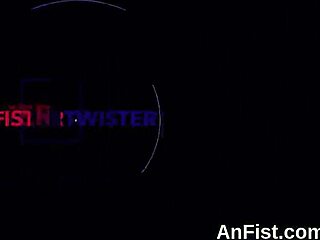 kinky lesbian babes FIST gaping snatches and anals wide open