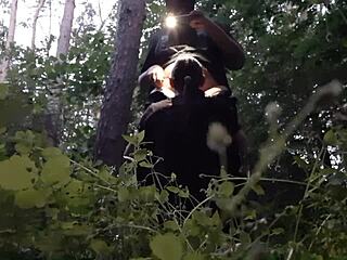 stepsister mouthfucked deep in woods hides from boyfriend