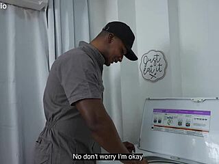 omg i hooked up with the repairman his monster black cock exploded on my tits 💦🍆😍