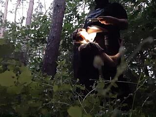 stepsister mouthfucked deep in woods hides from boyfriend