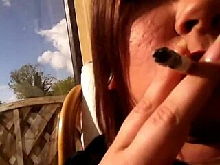 tina snua's sexy bbw drifts smoke double pumps inhales exhales nose