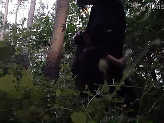 stepsister mouthfucked deep in woods hides from boyfriend