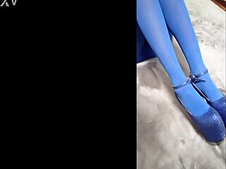 sexy latina milf shows perfect body in pantyhose and heels