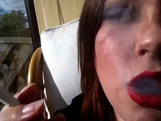 tina snua's sexy bbw drifts smoke double pumps inhales exhales nose