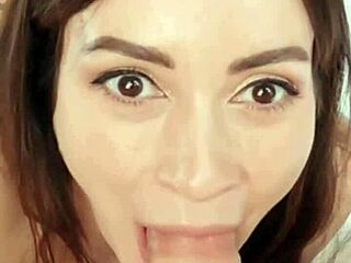 brunette gives incredible blowjob after rimming his ass and jerking him off