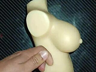 Dolly takes anal creampie bent over desk doggystyle with tits squeezed in every tight position.