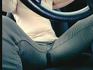 jeans-clad babe wets herself in traffic jam desperation omorashi fail