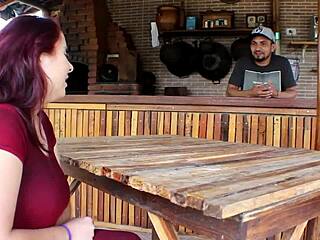 Think this slut redhead's gaping ass takes DP cumshot like a pro?