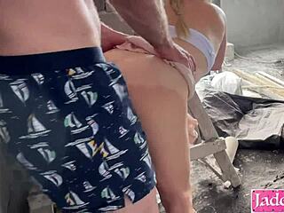 big ass slut bends doggystyle for rough pussy pounding pov construction site! 🍆🏗️