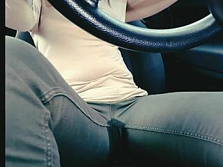 jeans-clad babe wets herself in traffic jam desperation omorashi fail