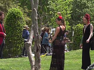 Alt Mistress Publicly Humiliates Bound Spanish Babe In Disgrace