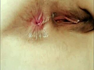 russian student fingers tight anus pussy in black stockings