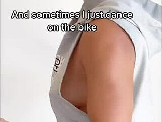 girl's nipples slip out while she's working out hard