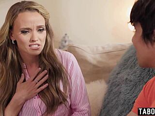 Petite blonde stepmom's tight pussy tempts stepson for taboo monster cock ride?