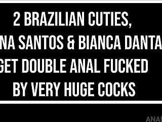 2 brazilian cuties bruna santos go wild on DAP anal ATM ATOGM 😍🍑💦