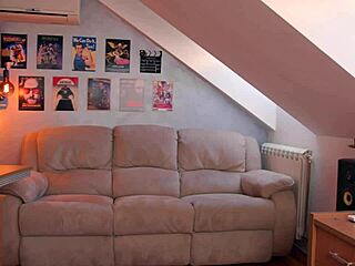 Girl next door flirts from balcony seduces to rough facial cumshot