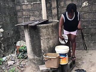 She surrendered to her deepest craving fucking the hoods two massive black cocks relentlessly