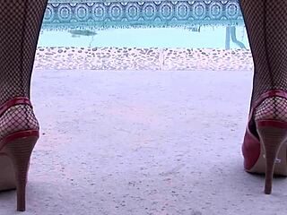 beverly hills bent over in backyard garden