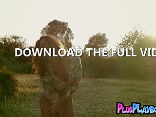 Why not strip naked outdoors babe? Anetta Keys poses hot in grass