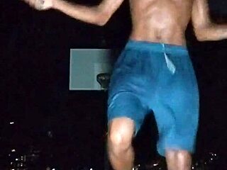 Athletic brunette college girl workouts turn homemade dorm sex with roommate daddy