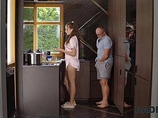 daddy4k skinny teen slut shows boyfriend's stepdaddy her deepthroat skills on big cock