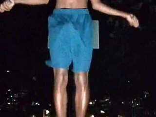 Athletic brunette college girl workouts turn homemade dorm sex with roommate daddy