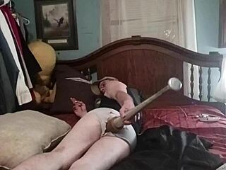 She crams dildo deep in ass