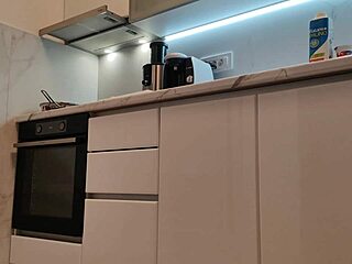 pawg shakes ass cooking tight yoga shorts!