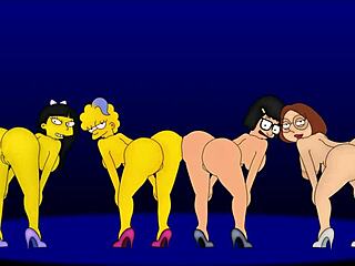lisa simpson tina belcher amy wong shake it in rule 34 dance party