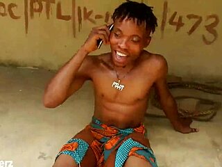 Local ebony milf fucks African boyfriend outdoors rough