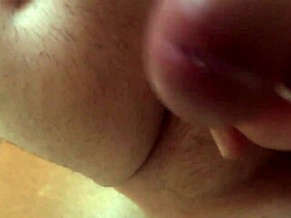amateur guy masturbates his huge throbbing monster cock closeup
