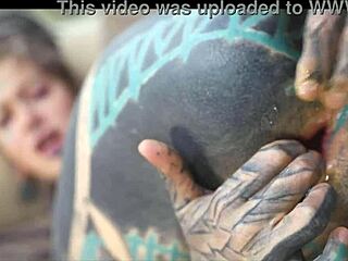 wanna see goth hippy's inked asshole gape on toy then monster cock?