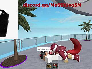 Furry Christmas bunny girl with big ass gets fucked hard after blowjob.