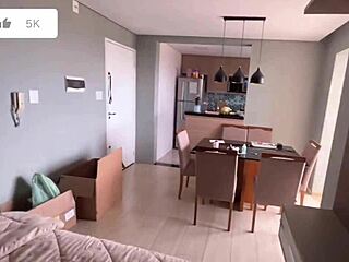 brazilian babe amberzinha shows new apartment then takes rough interracial pussy pounding