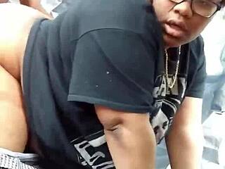 nerdy ebony milf's fat ass pounded by monster cock in public park