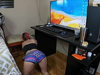 Caught stepmom rubbing pussy in my room... anal creampie chaos! 😱🍑💦