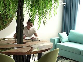 Lia Lin's sensual anal ride with stepbro while parents are out – free scene!