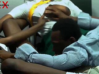 horny ebony students bend over big tits head teacher for double vaginal pounding