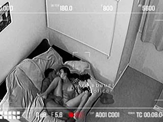 security cam catches lover fucking wife hard while hubby works