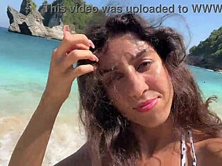 i walk public beach with hot cum dripping down my pretty face cumwalk