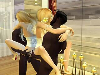 wanna watch your blonde wife cheat with monster black cock in sims anniversary creampie cuckold game?