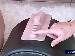 Cute blonde teen flashes naked first time on public beach sybian