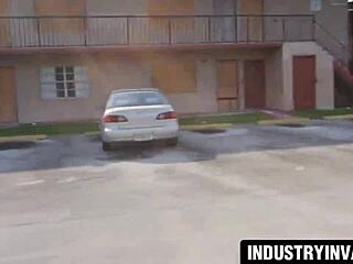 Latina Milf Slurps Corner Boy's Monster Cock Outdoors