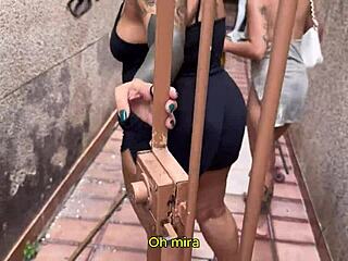 took the college girl from party to alley fucked her good subtitled... damn that brazilian bbw