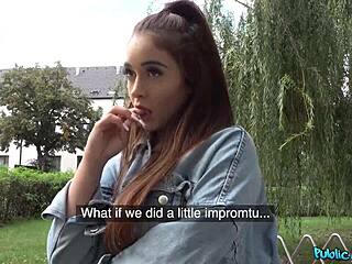 public agent babe looks like celebrity sucks stranger cock outdoor 😍💦