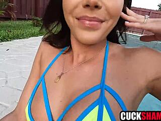 Hubby Watches Wife Bent Over BBC Outdoor Fuck