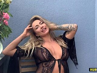 Michaela Isizzu fingers herself on balcony floor teasing viewers